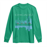 Chicago City Skyline Night Lights Long Sleeve Shirt