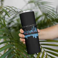 Chicago City Skyline Night Lights Skinny Tumbler