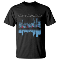 Chicago City Skyline Night Lights T Shirt