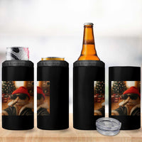 Funny Gangster Cats Christmas 4 in 1 Can Cooler Tumbler Smoking Kitten Meme - Wonder Print Shop