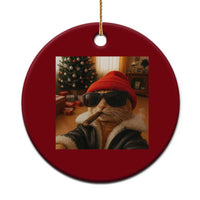 Funny Gangster Cats Xmas Ceramic Ornament Smoking Kitten Meme - Wonder Print Shop