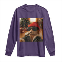 Funny Gangster Cats Christmas Long Sleeve Shirt Smoking Kitten Meme - Wonder Print Shop