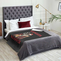 Funny Santa Drinking Beer Christmas Throw Blanket Gangster Rock On Hand Xmas - Wonder Print Shop