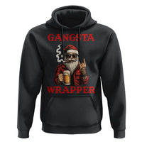 Funny Santa Drinking Beer Christmas Hoodie Gangster Rock On Hand Xmas - Wonder Print Shop