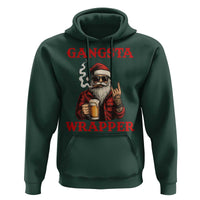 Funny Santa Drinking Beer Christmas Hoodie Gangster Rock On Hand Xmas - Wonder Print Shop