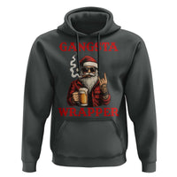 Funny Santa Drinking Beer Christmas Hoodie Gangster Rock On Hand Xmas - Wonder Print Shop