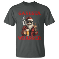 Funny Santa Drinking Beer Christmas T Shirt Gangster Rock On Hand Xmas - Wonder Print Shop