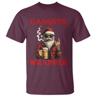 Funny Santa Drinking Beer Christmas T Shirt Gangster Rock On Hand Xmas - Wonder Print Shop