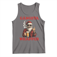 Funny Santa Drinking Beer Christmas Tank Top Gangster Rock On Hand Xmas - Wonder Print Shop