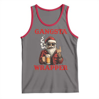 Funny Santa Drinking Beer Christmas Tank Top Gangster Rock On Hand Xmas - Wonder Print Shop