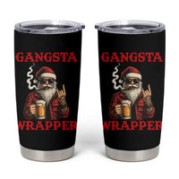 Funny Santa Drinking Beer Christmas Tumbler Cup Gangster Rock On Hand Xmas - Wonder Print Shop