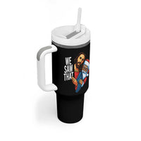 Funny Jesus Santa Meme Tumbler With Handle We Saw That Christmas - Wonder Print Shop