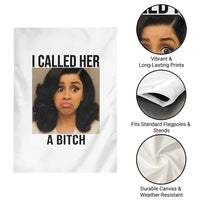 Funny Doll Face Meme Garden Flag I Called Her A Bitch - Wonder Print Shop