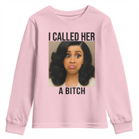 Funny Doll Face Meme Youth Sweatshirt I Called Her A Bitch - Wonder Print Shop