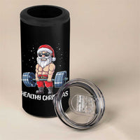 Funny Santa Gym Xmas 4 in 1 Can Cooler Tumbler Healthy Christmas - Wonder Print Shop