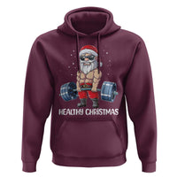 Funny Santa Gym Xmas Hoodie Healthy Christmas - Wonder Print Shop