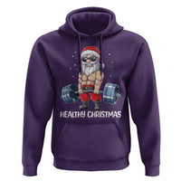 Funny Santa Gym Xmas Hoodie Healthy Christmas - Wonder Print Shop
