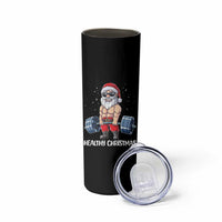 Funny Santa Gym Xmas Skinny Tumbler Healthy Christmas - Wonder Print Shop