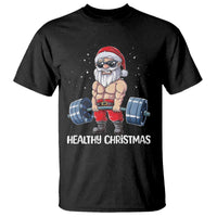Funny Santa Gym Xmas T Shirt Healthy Christmas - Wonder Print Shop