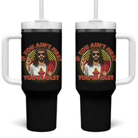 Funny Jesus Racing Tumbler With Handle If You Are Not First You Are Last - Wonder Print Shop