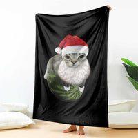 Watermelon Cat Christmas Throw Blanket Funny Silly Kitten Meme - Wonder Print Shop