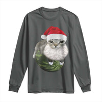 Watermelon Cat Christmas Long Sleeve Shirt Funny Silly Kitten Meme - Wonder Print Shop