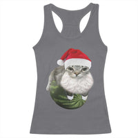 Watermelon Cat Christmas Racerback Tank Top Funny Silly Kitten Meme - Wonder Print Shop