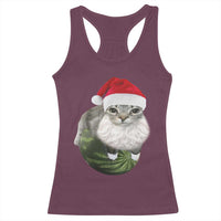 Watermelon Cat Christmas Racerback Tank Top Funny Silly Kitten Meme - Wonder Print Shop