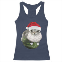 Watermelon Cat Christmas Racerback Tank Top Funny Silly Kitten Meme - Wonder Print Shop