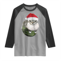 Watermelon Cat Christmas Raglan Shirt Funny Silly Kitten Meme - Wonder Print Shop