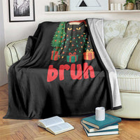 Funny Cat Bruh Christmas Throw Blanket Silly Meme Kitty Xmas - Wonder Print Shop