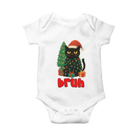 Funny Cat Bruh Christmas Baby Onesie Silly Meme Kitty Xmas - Wonder Print Shop