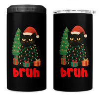 Funny Cat Bruh Christmas 4 in 1 Can Cooler Tumbler Silly Meme Kitty Xmas - Wonder Print Shop