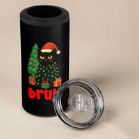 Funny Cat Bruh Christmas 4 in 1 Can Cooler Tumbler Silly Meme Kitty Xmas - Wonder Print Shop