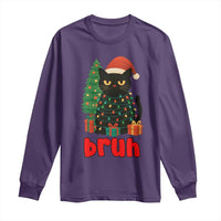 Funny Cat Bruh Christmas Long Sleeve Shirt Silly Meme Kitty Xmas - Wonder Print Shop