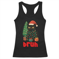 Funny Cat Bruh Christmas Racerback Tank Top Silly Meme Kitty Xmas - Wonder Print Shop