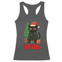 Funny Cat Bruh Christmas Racerback Tank Top Silly Meme Kitty Xmas - Wonder Print Shop
