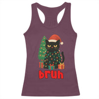 Funny Cat Bruh Christmas Racerback Tank Top Silly Meme Kitty Xmas - Wonder Print Shop