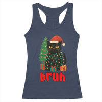 Funny Cat Bruh Christmas Racerback Tank Top Silly Meme Kitty Xmas - Wonder Print Shop