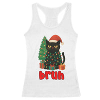Funny Cat Bruh Christmas Racerback Tank Top Silly Meme Kitty Xmas - Wonder Print Shop