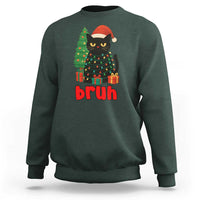 Funny Cat Bruh Christmas Sweatshirt Silly Meme Kitty Xmas - Wonder Print Shop
