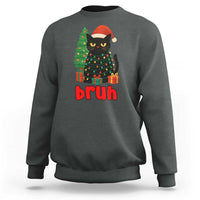Funny Cat Bruh Christmas Sweatshirt Silly Meme Kitty Xmas - Wonder Print Shop