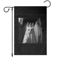 Funny Ghost Cat Halloween Meme Garden Flag - Wonder Print Shop