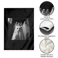 Funny Ghost Cat Halloween Meme Garden Flag - Wonder Print Shop