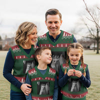 Funny Ghost Cat Halloween Meme V-Neck Knit Sweater Vest - Wonder Print Shop