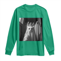 Funny Ghost Cat Halloween Meme Long Sleeve Shirt - Wonder Print Shop