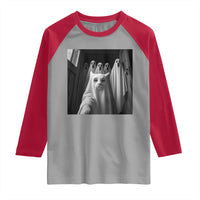 Funny Ghost Cat Halloween Meme Raglan Shirt - Wonder Print Shop