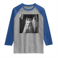 Funny Ghost Cat Halloween Meme Raglan Shirt - Wonder Print Shop