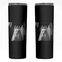 Funny Ghost Cat Halloween Meme Skinny Tumbler - Wonder Print Shop