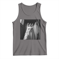 Funny Ghost Cat Halloween Meme Tank Top - Wonder Print Shop